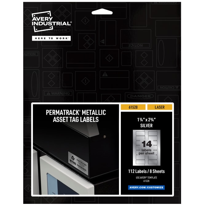 Avery® PermaTrack® Metallic Asset Tag Labels, 1-1/4